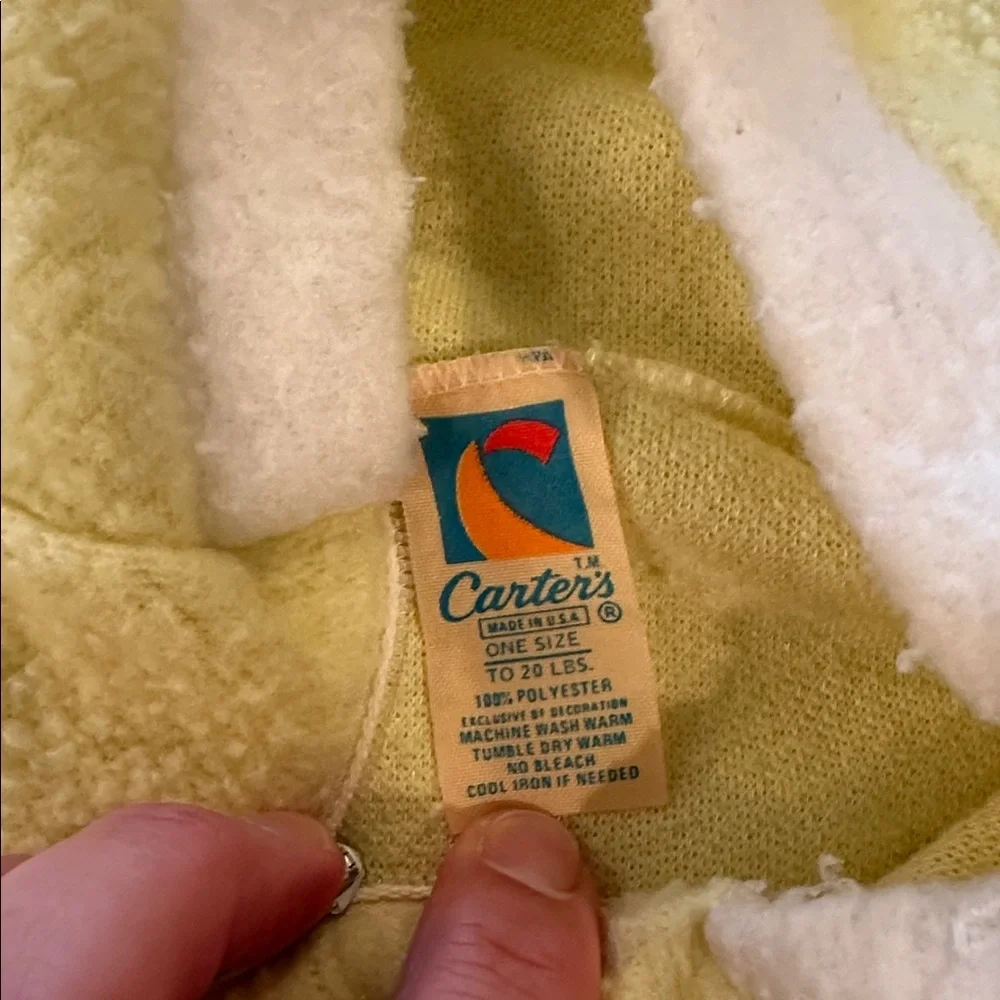 Carter's Vintage yellow fleece baby bunting hooded sleep sack one size to 20 lbs